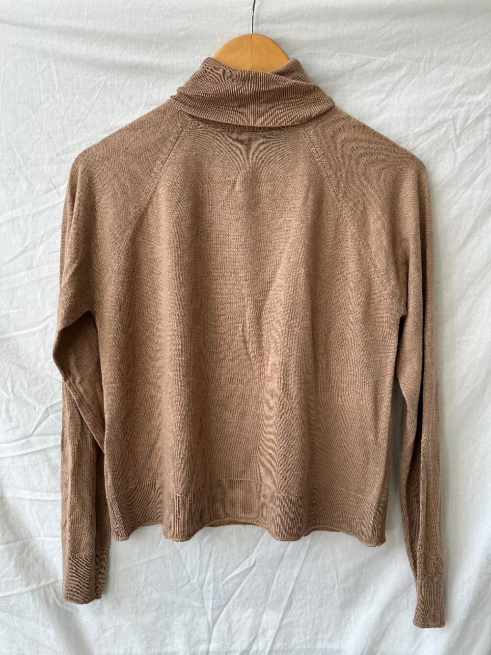 Mango MNG Camel Brown Fine Knit Turtleneck Sweater XS